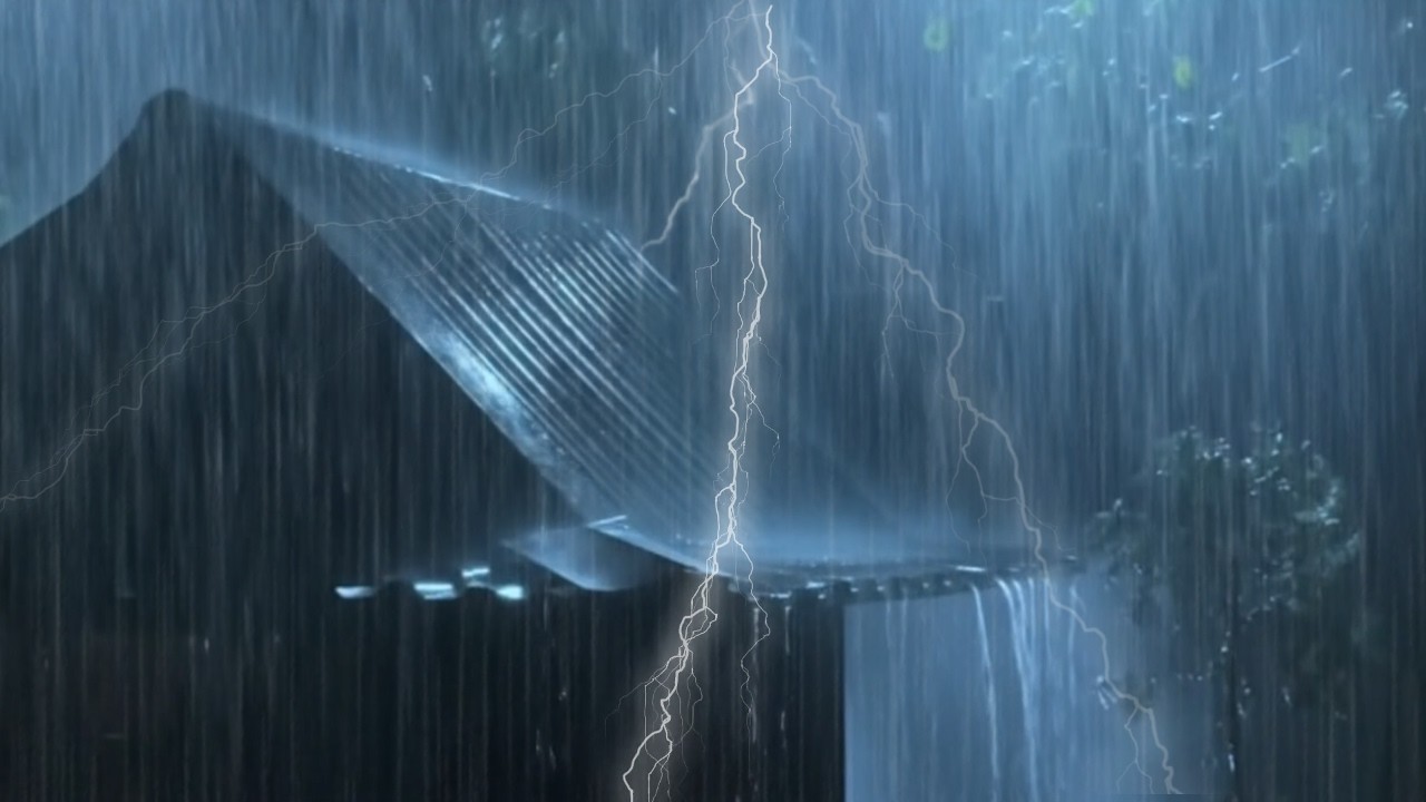 Heavy Rain & Thunder Sounds ⚡ | Deep Sleep Music | 1 Hour