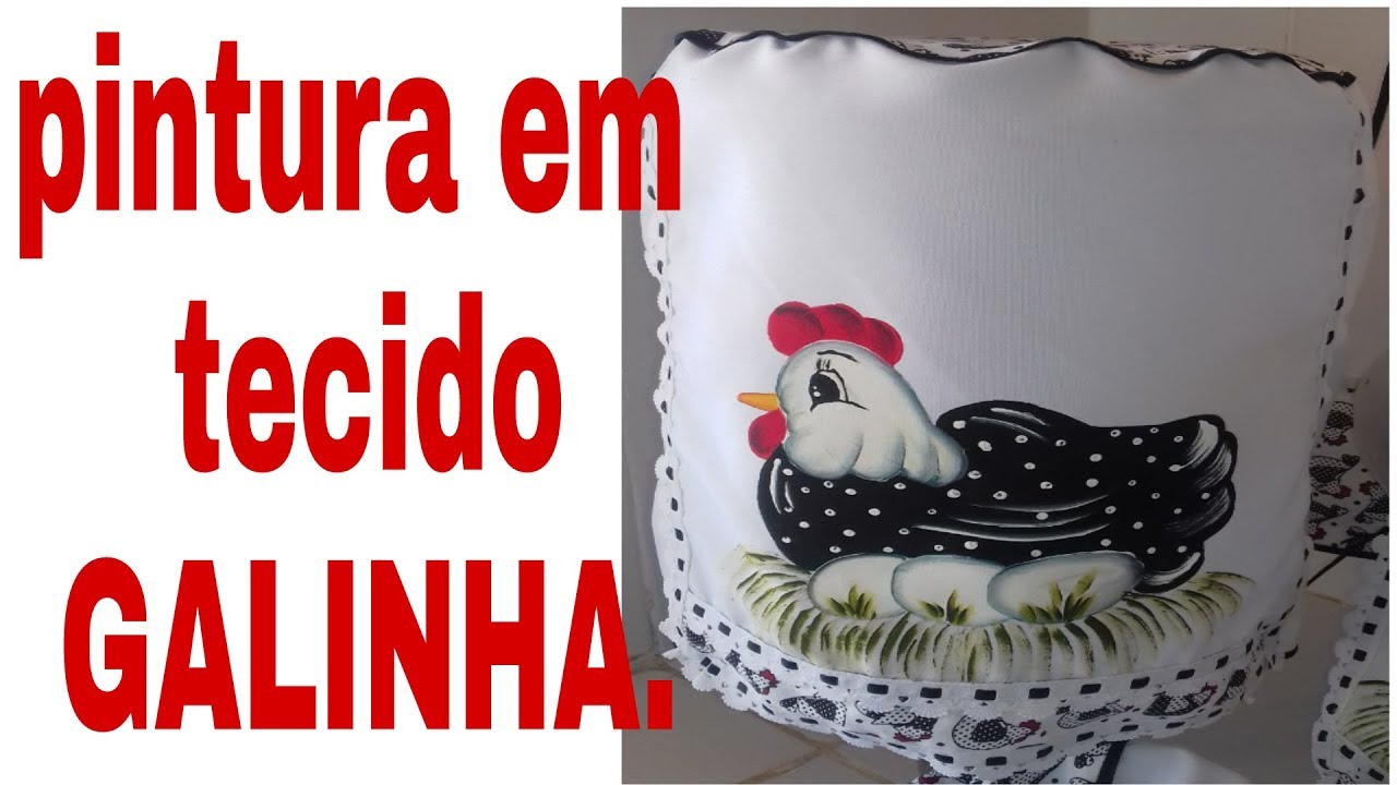 Pintura em tecido de galinha (jogo de cozinha série 1)