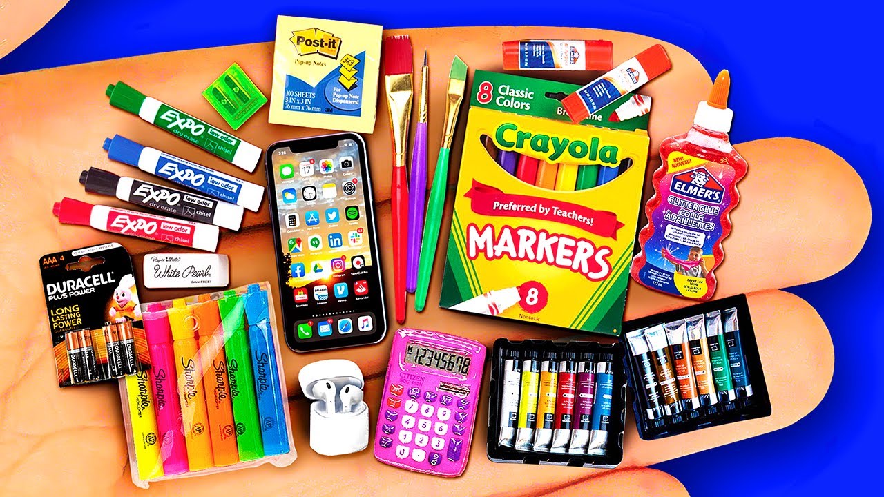 22 DIY MINIATURE SCHOOL SUPPLIES BACK TO SCHOOL 2020