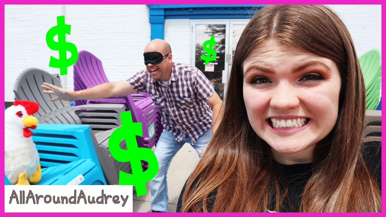 Buying Everything My Dad Touches While Blindfolded Challenge / AllAroundAudrey