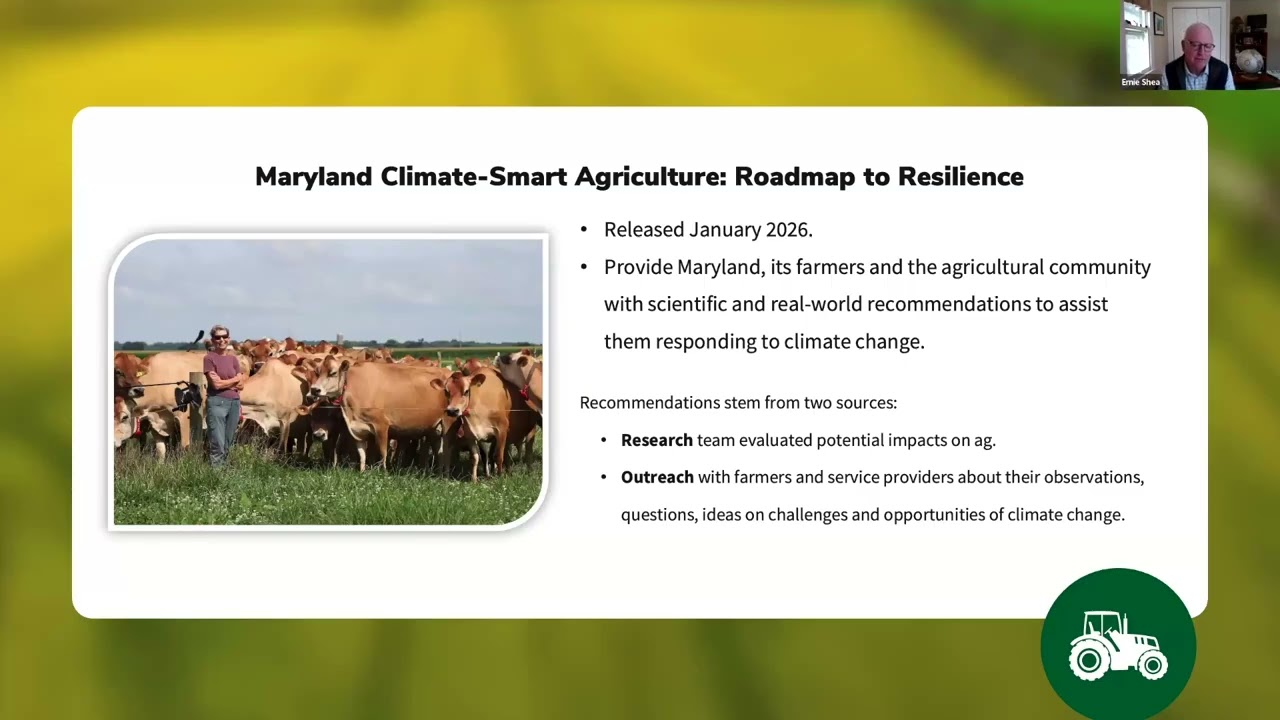 Webinar: Maryland Climate-Smart Agriculture: Roadmap to Resilience