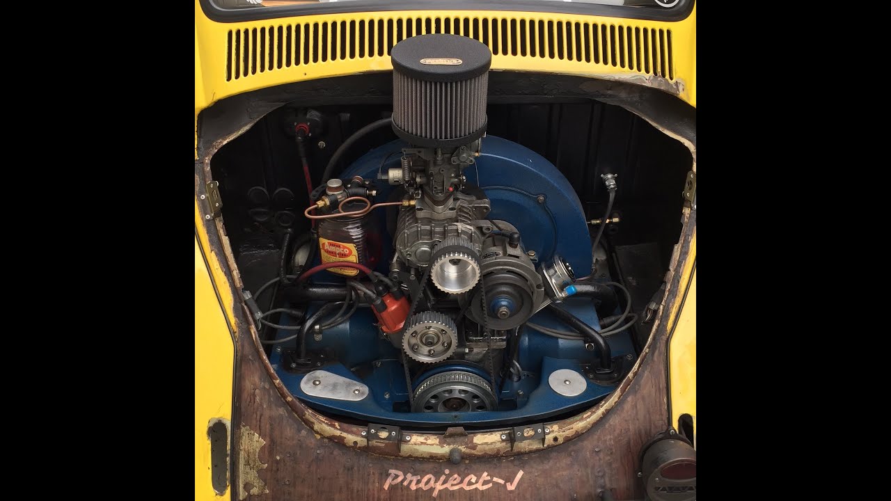 Old fashioned Supercharged Aircooled VW AMR 300 Supercharger with Solex 34PICT Standard Engine Setup