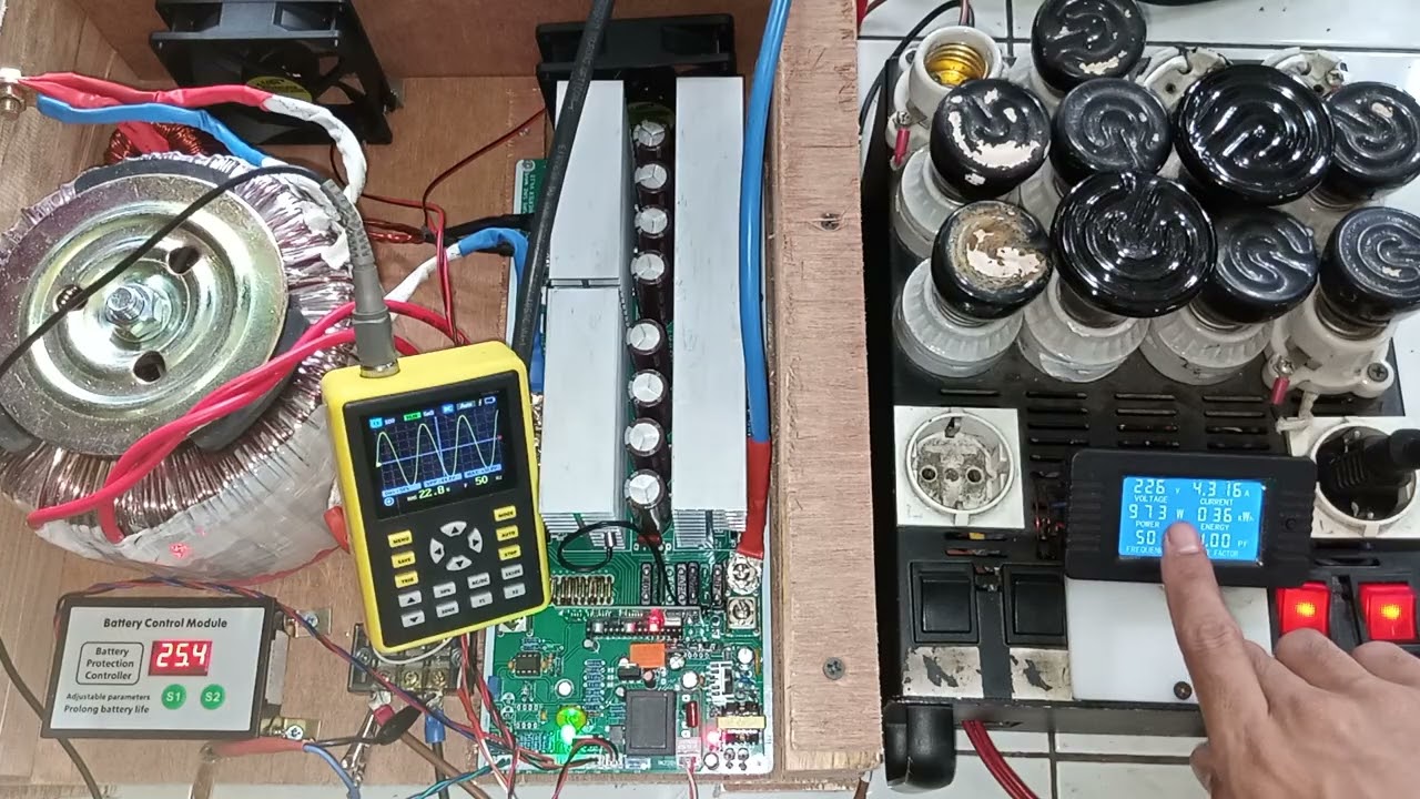 260124U511WU9S Test uji LVD digital voltage & beban inverter low frekuensi 2kW 24V siap pakai