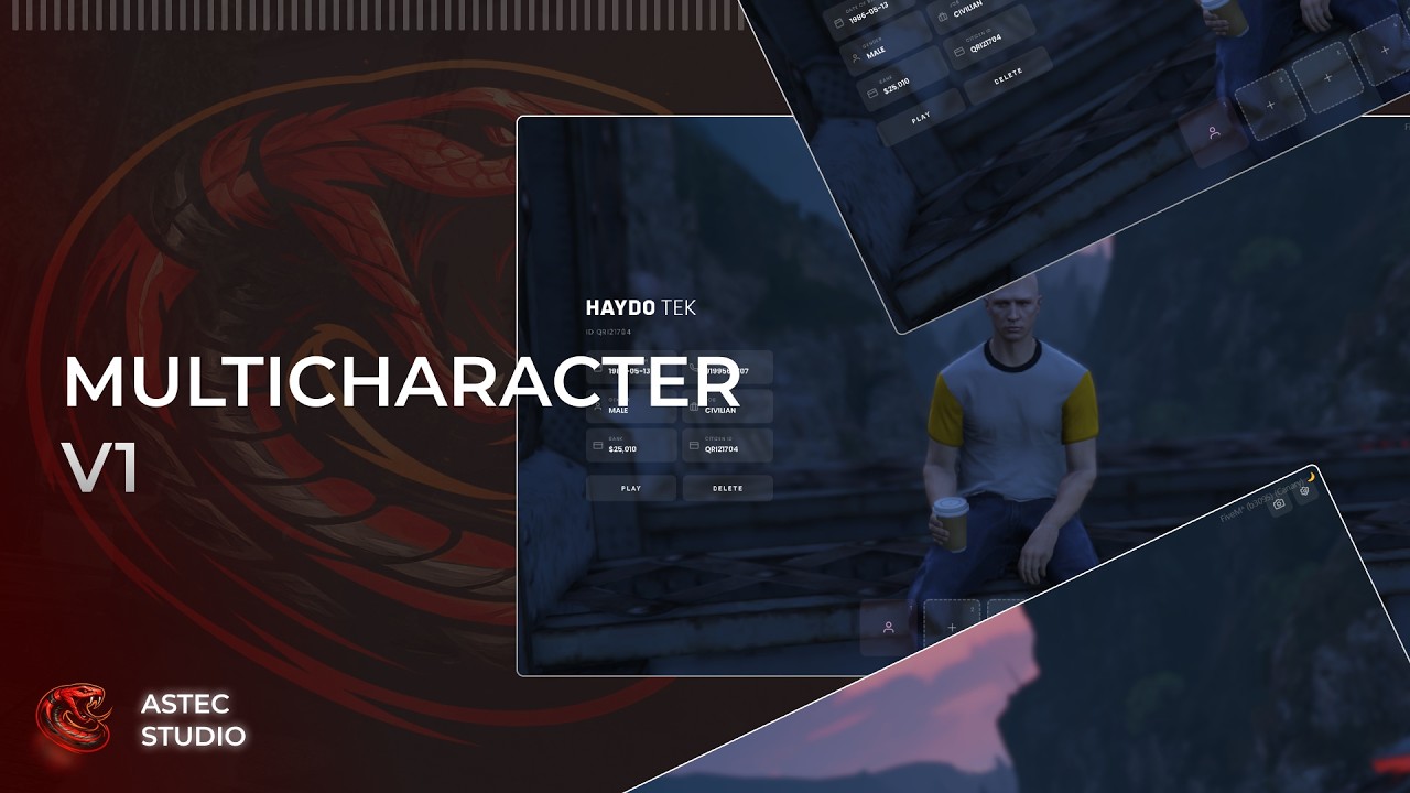 Ingame Customizable Multicharacter Script v1 ( QBOX QBCore ESX )