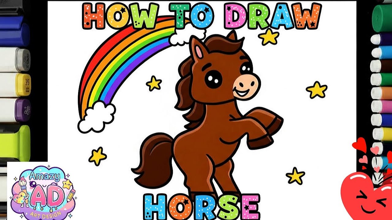 How to Draw A Horse 🐴| Cute & Easy Drawing For Kids and Beginners  New Video 