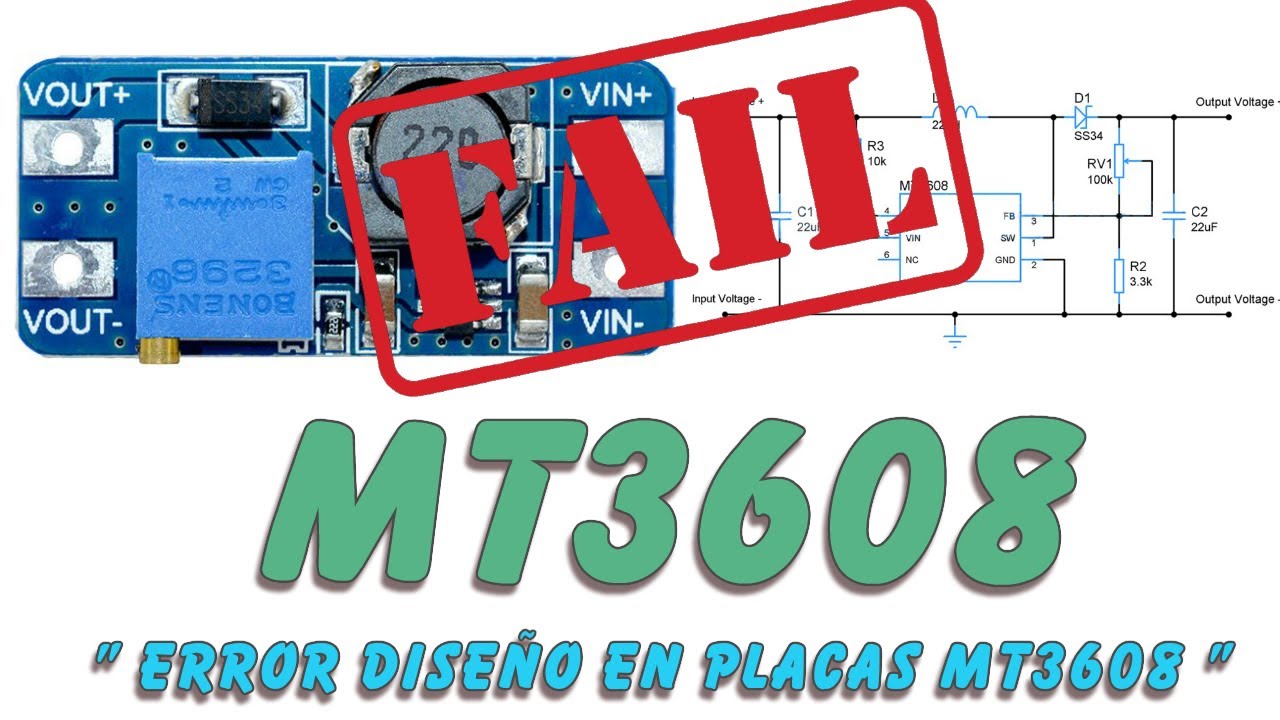 MT3608 : Error de dise&ntilde;o en placas MT3608.