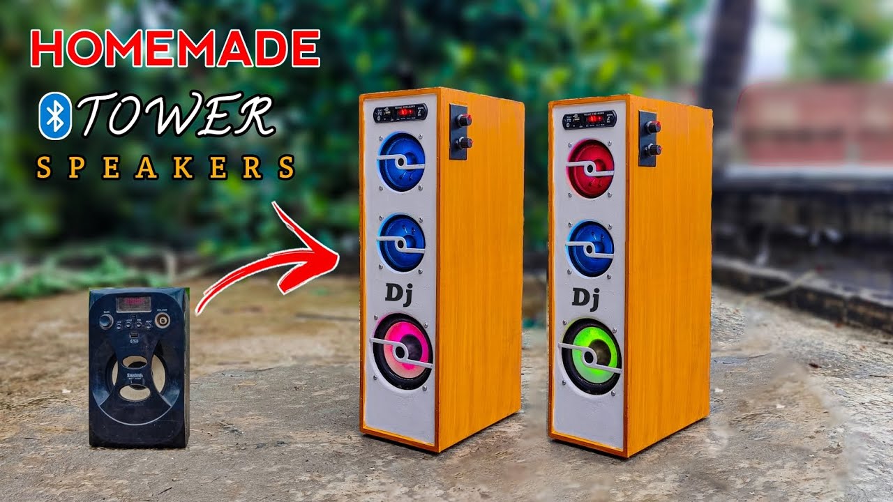How To Make Dj Tower Speakers | Diy Dj Tower Speaker | Powerful Dj Speaker From Old Home Theater