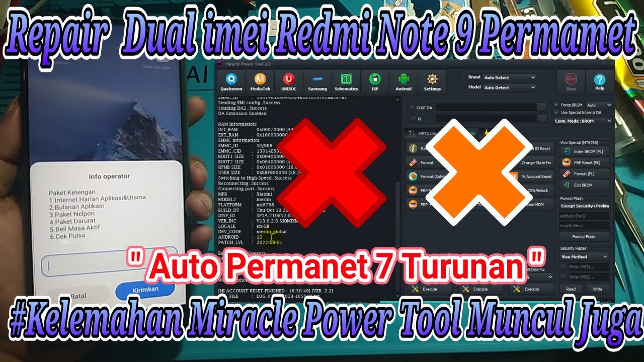 Repair Dual imei ( Ganti Imei ) Redmi Note 9 Merlin Permanet 7 Turunan Terbaru 2023