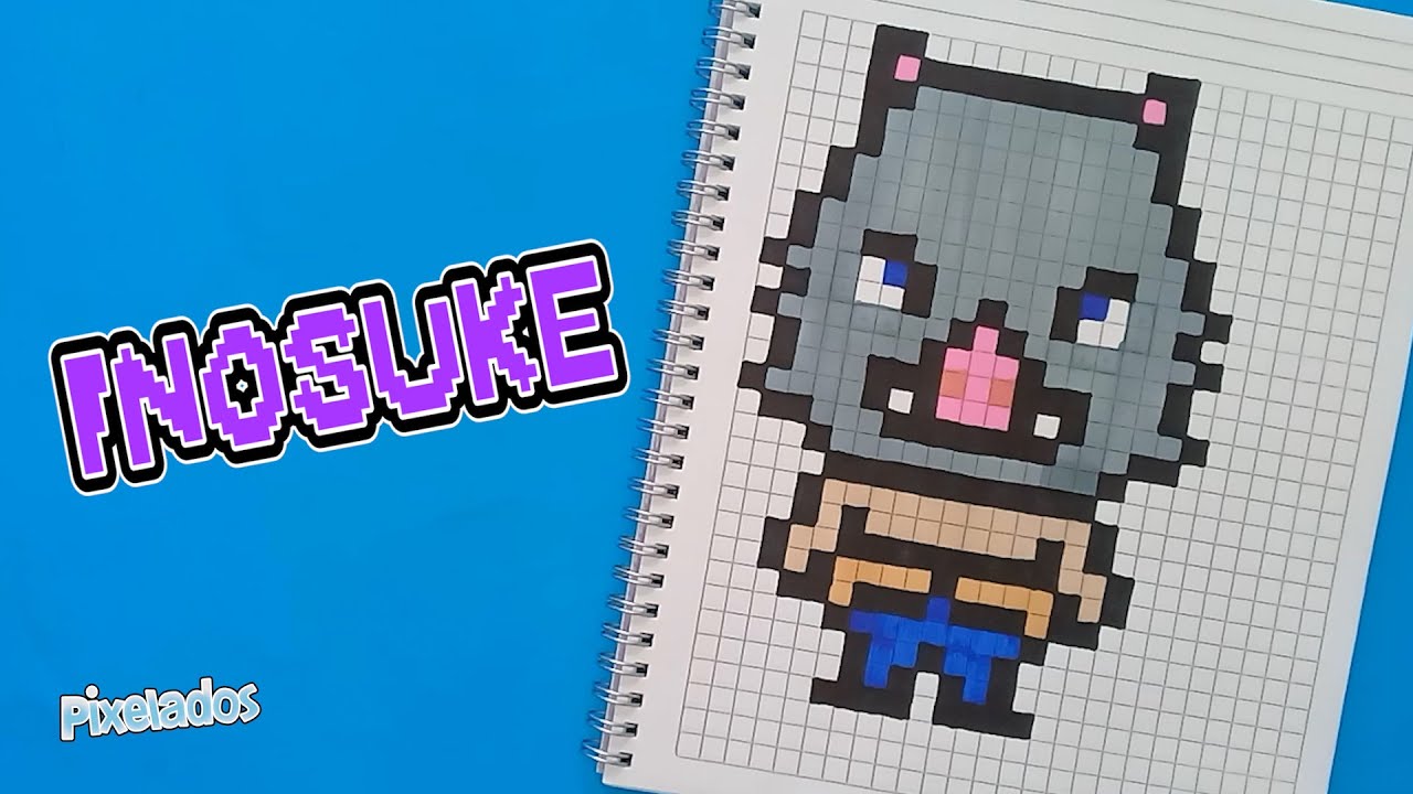 COMO DIBUJAR A INOSUKE de KIMETSU NO YAIBA en PIXEL ART - PIXELADOS