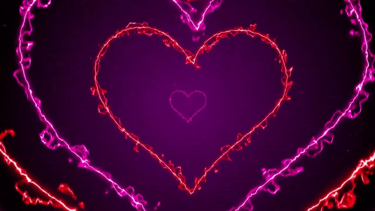 Purple Pink Love Heart Tunnel and Romantic Abstract Background looping animation