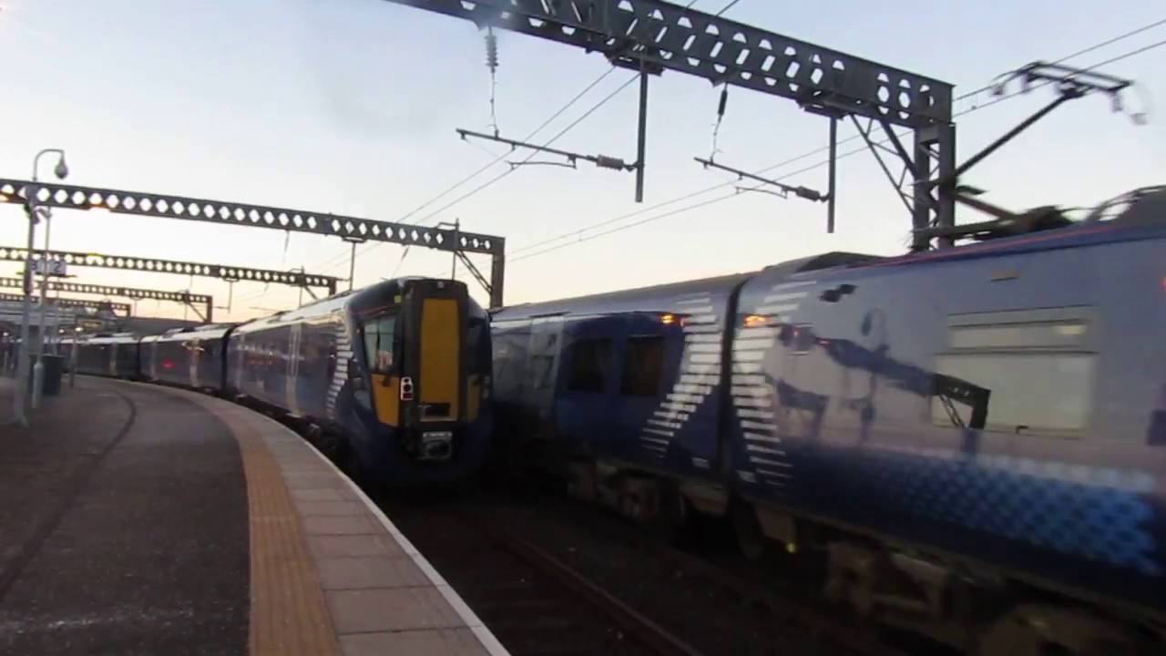 Scotrail class 380007 departing Gourock for Glasgow central including 385102 25/03/17
