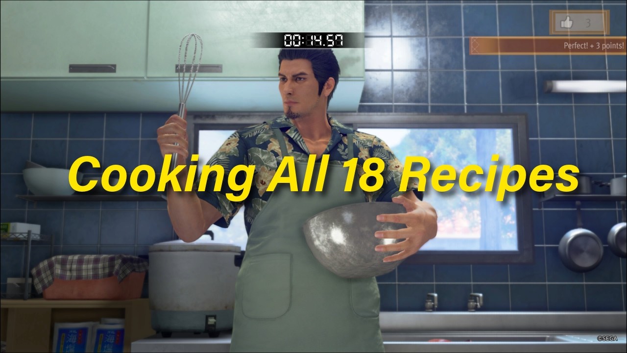 Yakuza Kiwami 3 l Cooking All 18 Recipes!