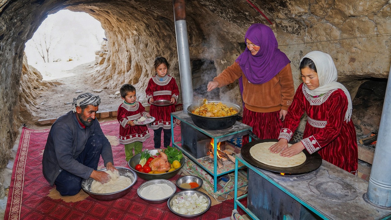 The Family That Has NEVER Left This Cave &mdash; Cooking & Surviving in Afghanistan's Mountains