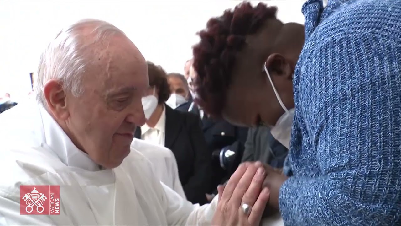 2022 april 14 Pope Francis celebrates the Mass of the Lord’s Supper in a prison near Rome