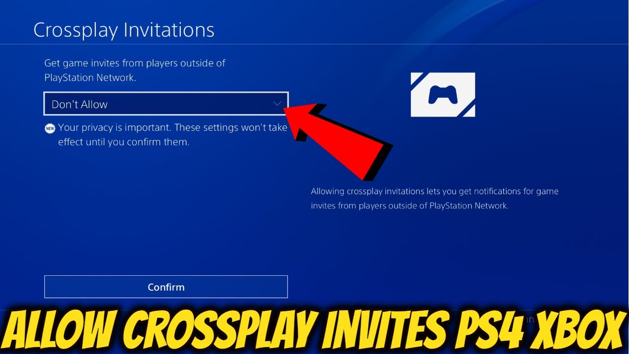 Allow Crossplay Invites PlayStation