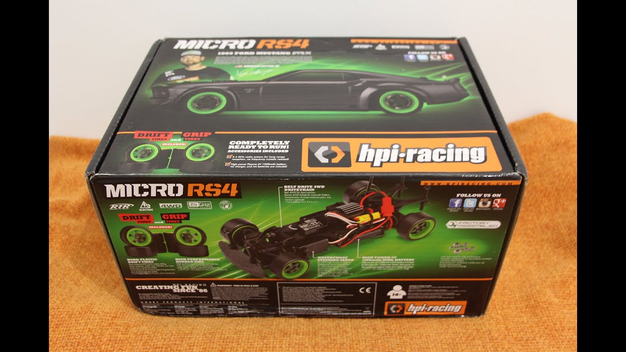 HPI-Racing MICRO RS4 RC turing & drift car (unboxing)