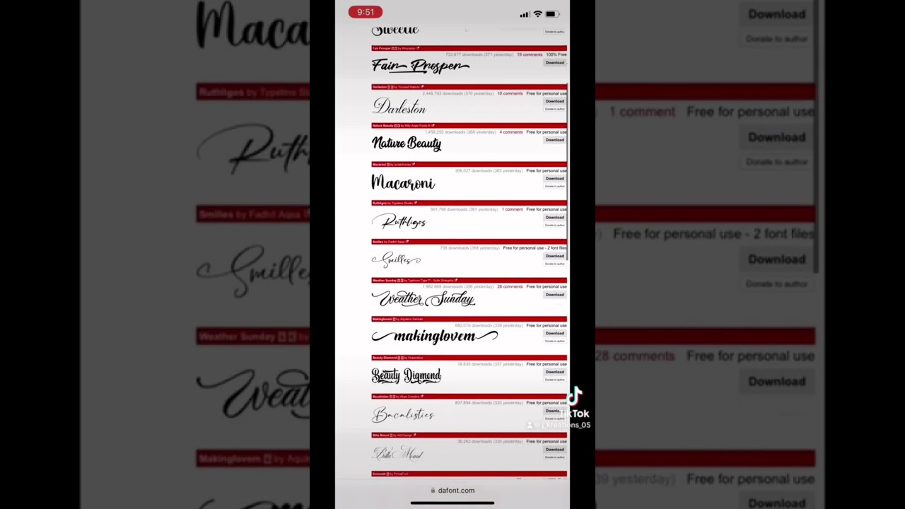 Choosing cursive fonts from Dafont for Cricut