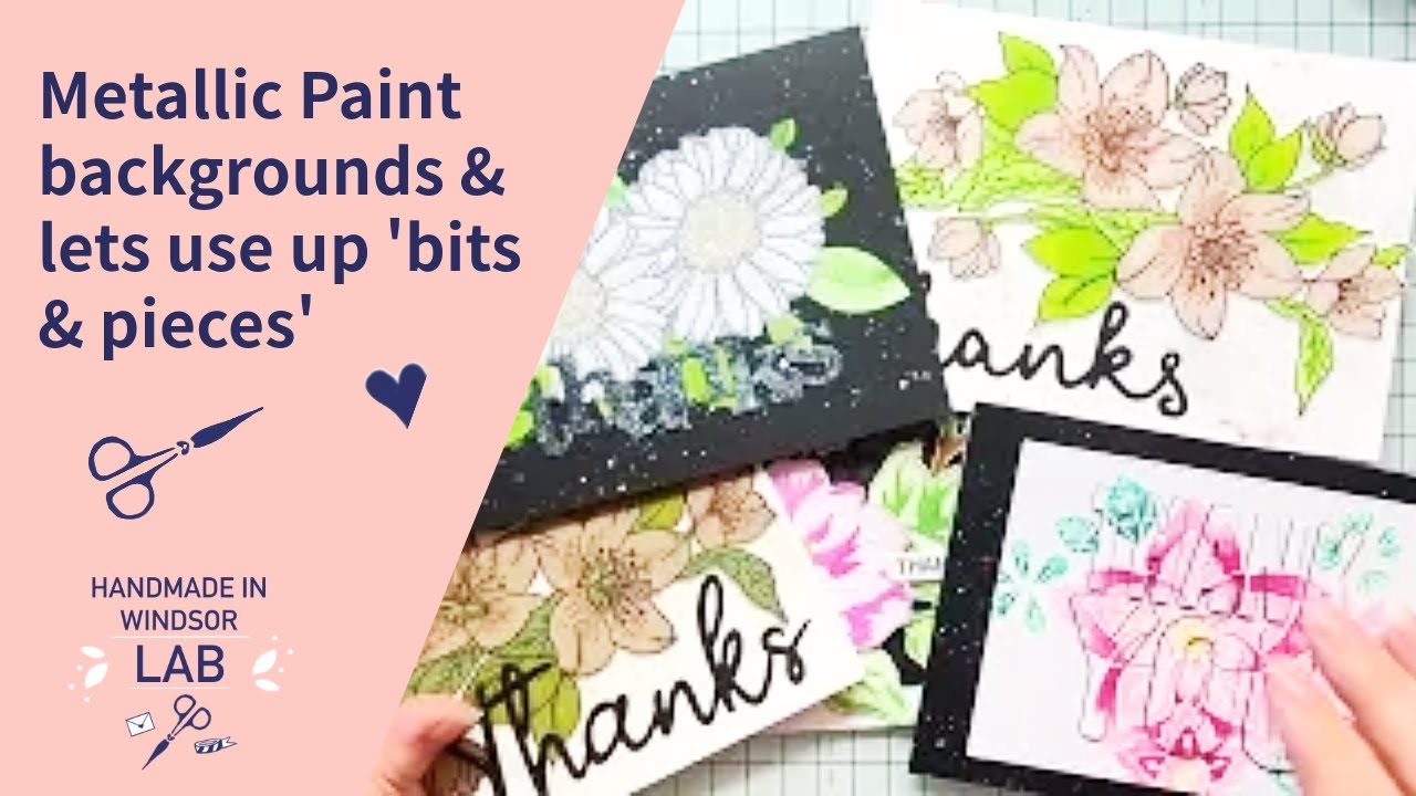 Use Your Scraps! Bonus Metallic Paint Background Cards