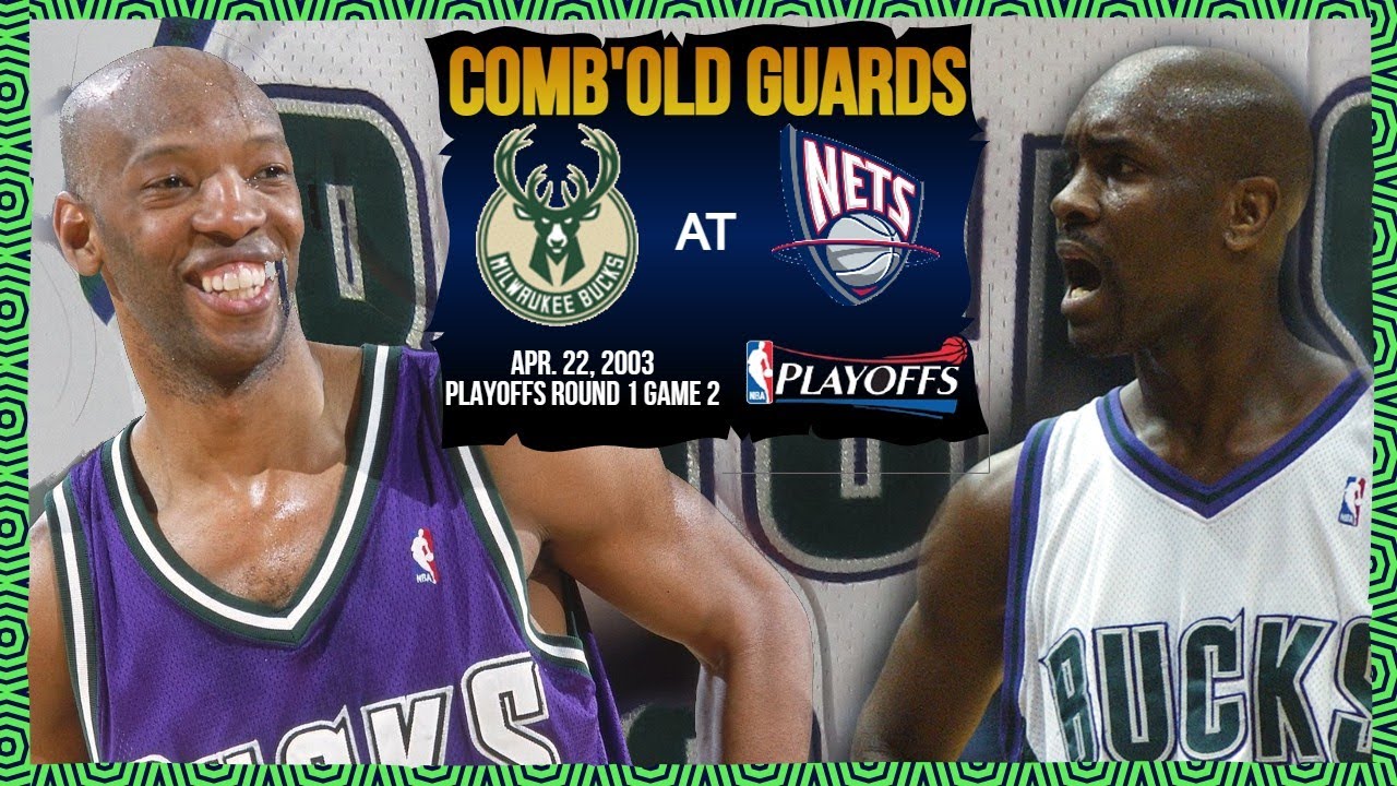 Sam Cassell & Gary Payton combine for 43 pts - Bucks at Nets - 2003 Playoffs Round 1 Game 2