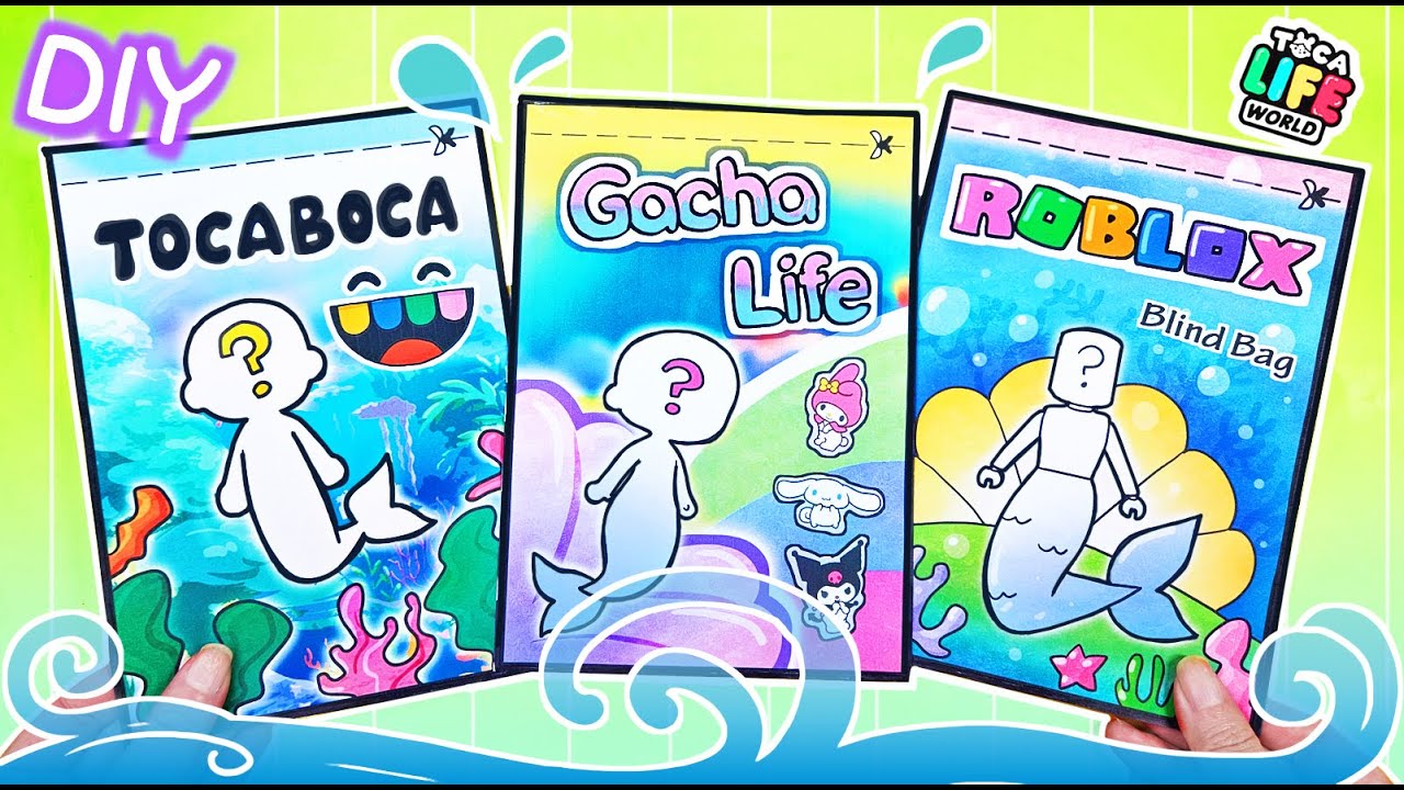 Paper diy✨Sanrio Mermaid Blind Bag Unboxing #tocaboca #gacha #roblox
