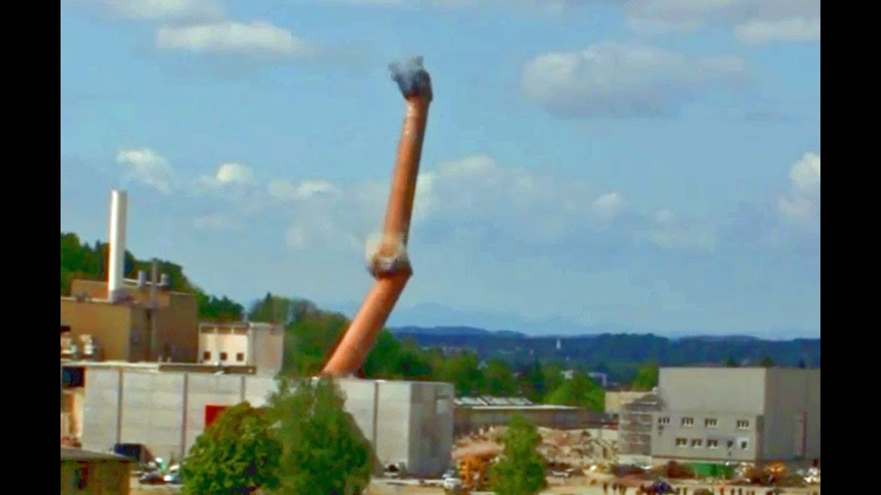 Sprengung Schornstein Kamin Papierfabrik Stora  Baienfurt Das Ende der Legende   10.05.2014