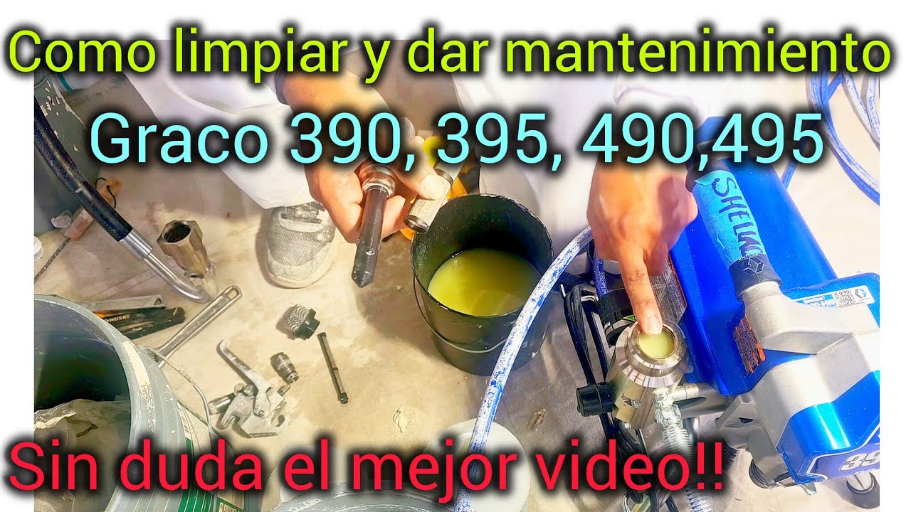 Cómo limpiar, lavar, y mantenimiento Graco airless, 390, 395, 490, 495 profesional!