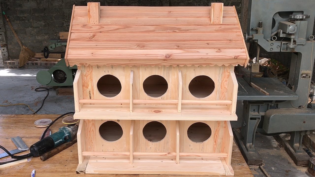 Woodworking Project From Old Pallets // Build A Wooden Bird House For Your Pigeons - How To, DIY!