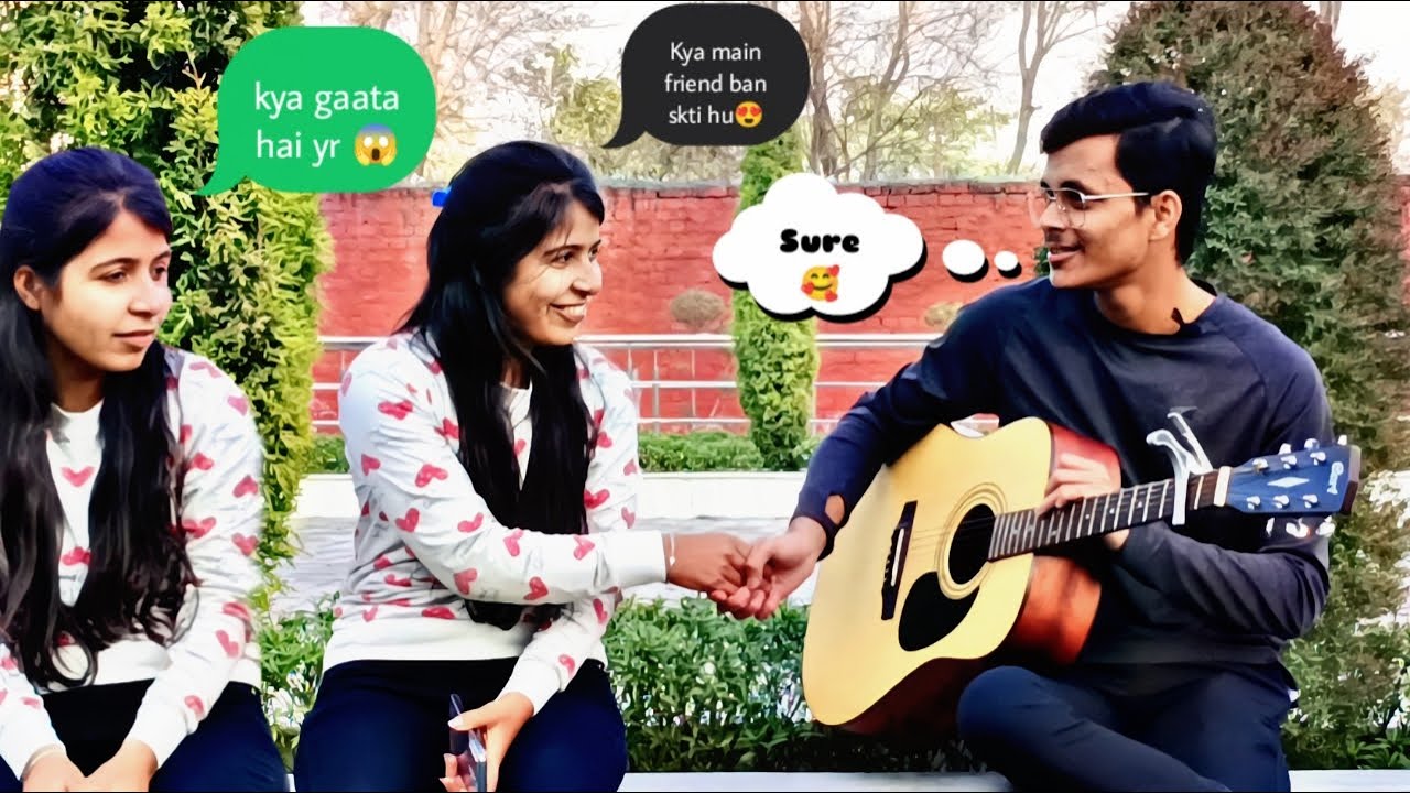 Randomly Singing With Cute Girl 😍 | Impressing Girl With Guitar | Prank In India | Aditya Rajput