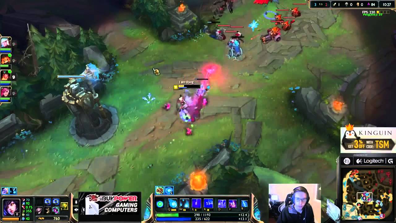 Bjergsen as Ahri vs Anivia Mid   S5 Ranked Challenger Gameplay 1