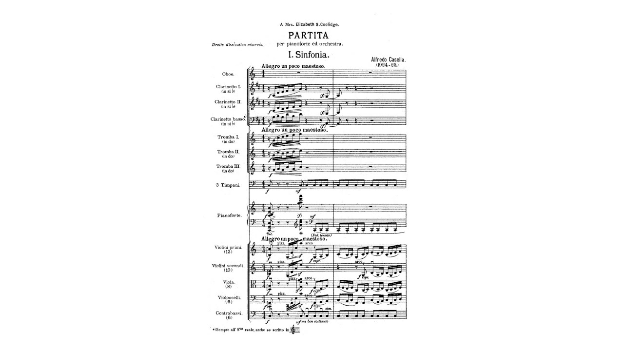 Alfredo Casella – Partita, for Piano and Orchestra