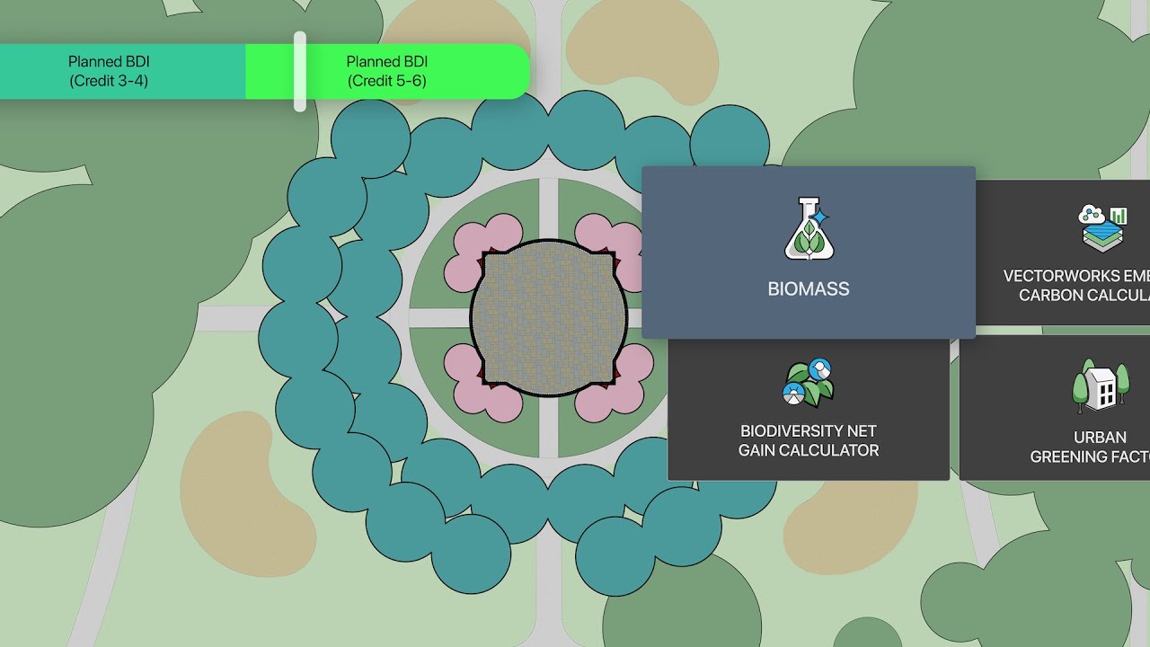 Tutoriel - Tableau de bord de durabilité - Urban Greening Factor | Vectorworks 2026