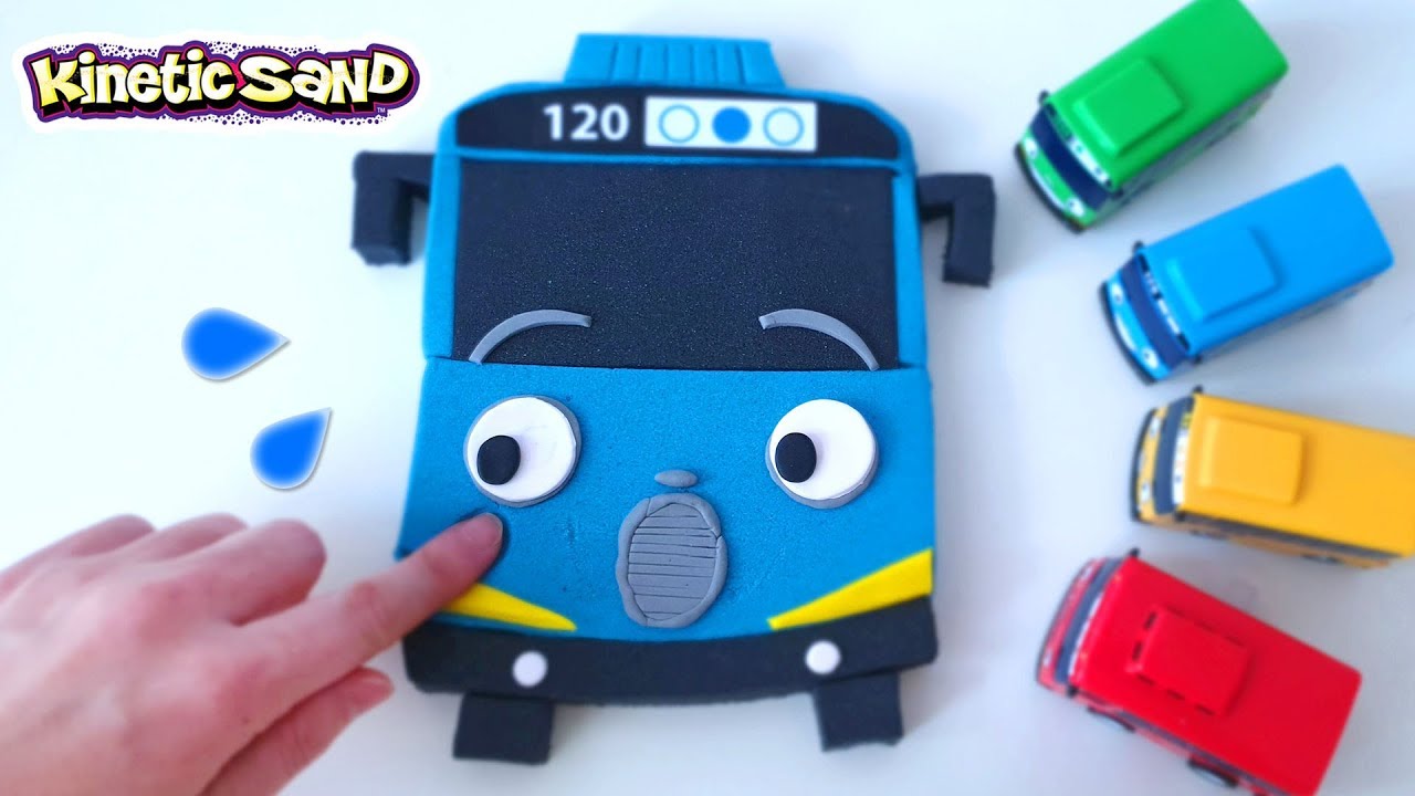 DIY Tayo the Little Bus Kinetic Sand & Play Doh Art - CLAY ART TV