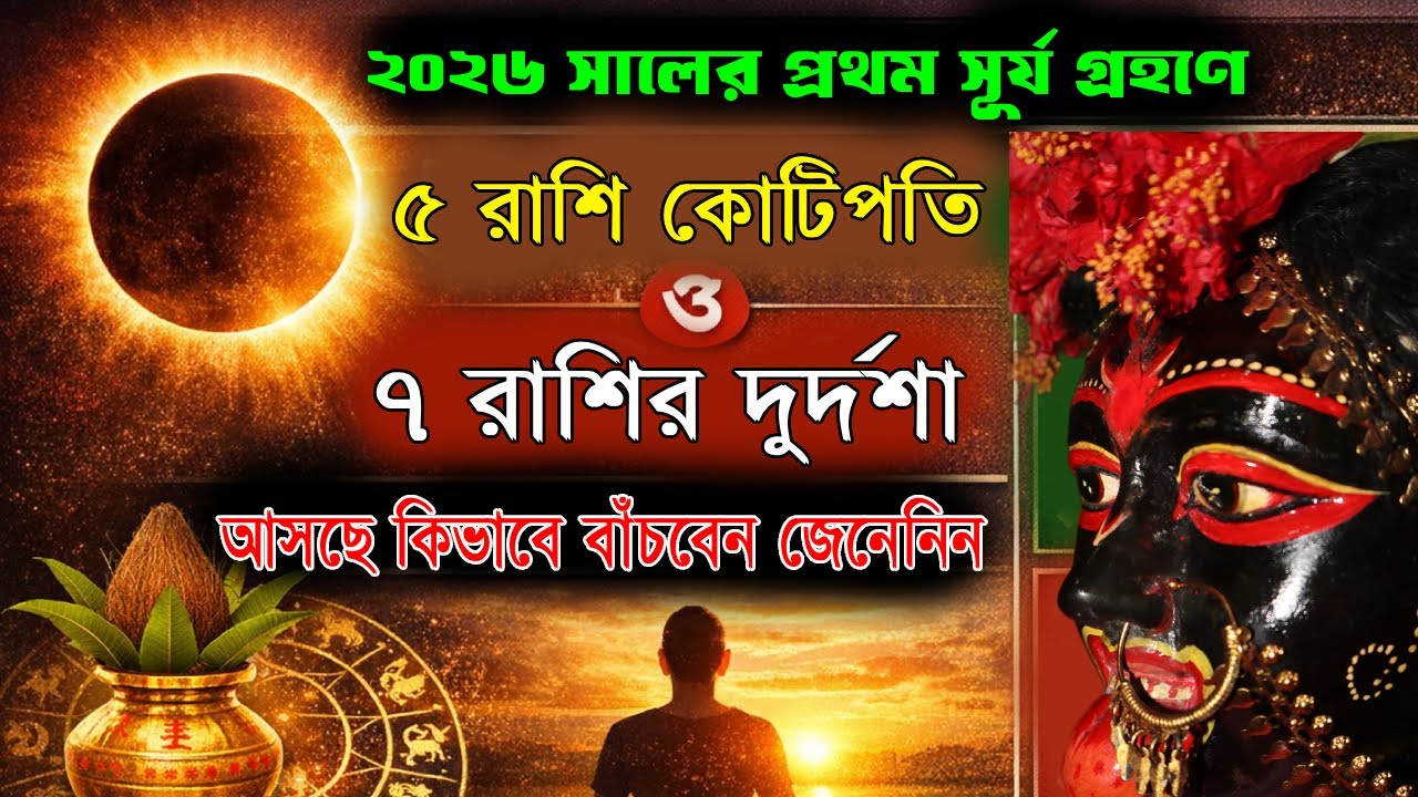17 February || ২০২৬ সালের প্রথম সূর্য গ্রহণে ৫ রাশি কোটিপতি ও ৭ রাশির দুর্দশা আসছে কিভাবে বাঁচবেন