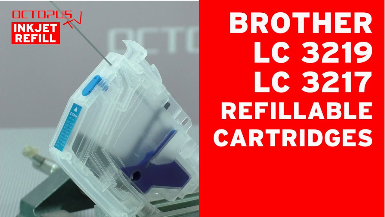 Brother LC-3219 C-3217 refillable alternative cartridges with replacement chip
