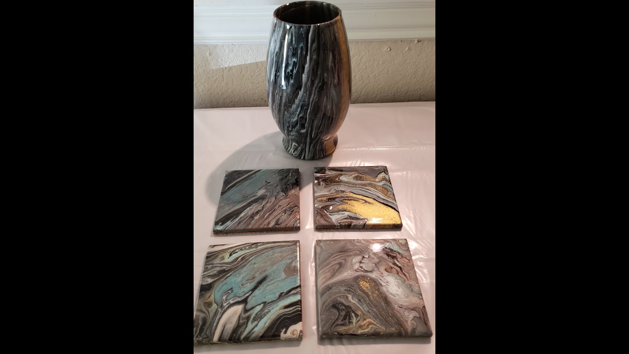 DIY Acrylic Pour On a Vase
