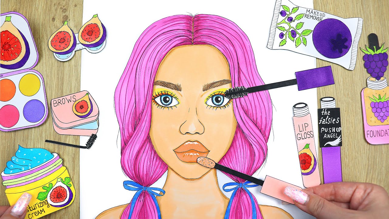 ASMR Doing Your Makeup with PAPER cosmetics 💄 Berries Skincare & makeup