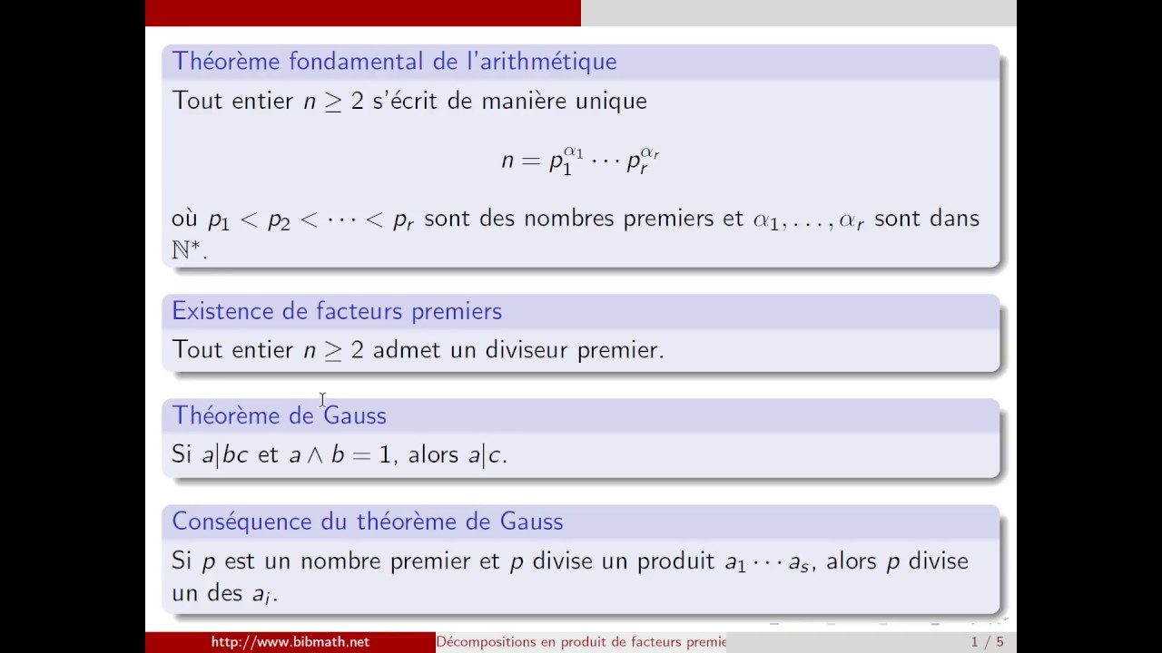 Théorème fondamental de l'arithmétique