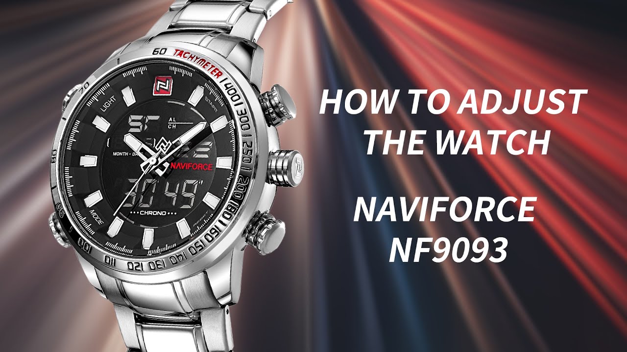 Time Setting丨Naviforce Watch NF9093 Analog-Digital Watch Dual Display Stylish and Chic Men's Watch