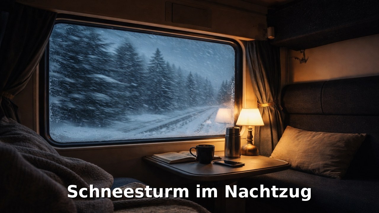Im Zug während eines Schneesturms ❄️ Beruhigende Nachtzug Geräusche für Schlaf & Entspannung