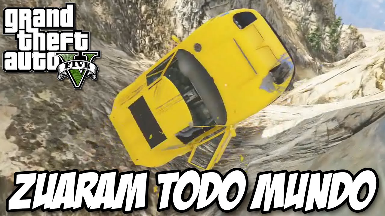 GTA V - Arte da Trolagem, Corrida caindo do céu ZUARAM COM TODO MUNDO HUE
