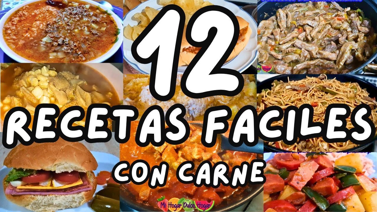 ✅12 RECETAS FACILES CON CARNE🥩#parati #mihogardulcehogar #menusemanal #recetas