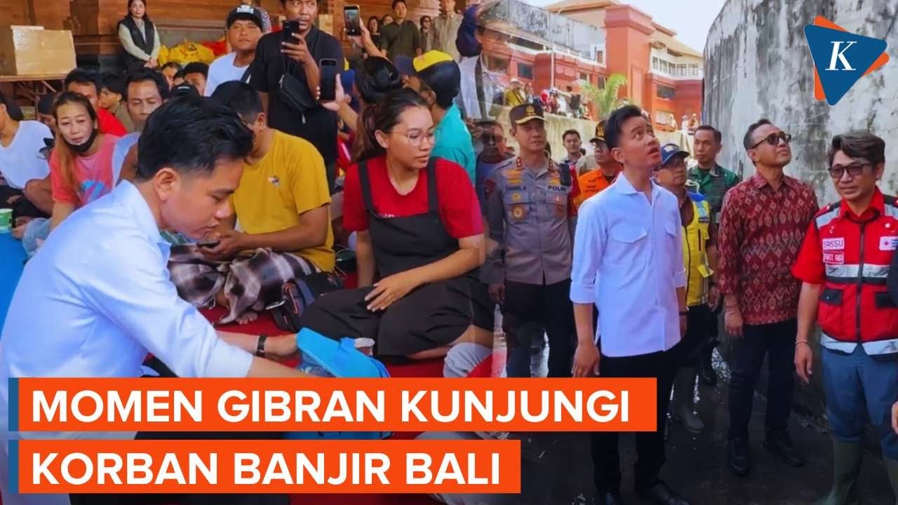 Momen Gibran Kunjungi Korban Banjir Bali di Pasar dan Pos Pengungsian Denpasar