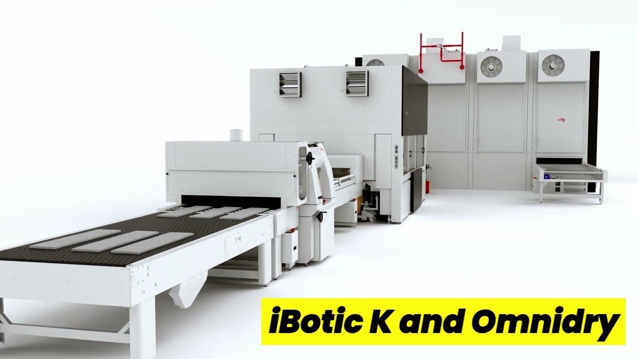 Complete line with iBotic K and Omnidry for furniture parts