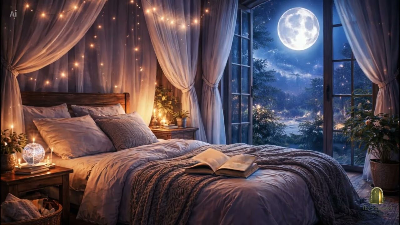 Relaxing Night Ambience 🌙 Soft Breeze & Sleep Music (30 Minutes) #cozynights #ambience