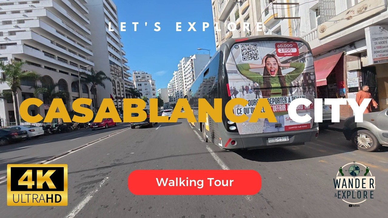 WALKING Through Beautiful Casablanca Morocco in 4K UHD! - walking tour