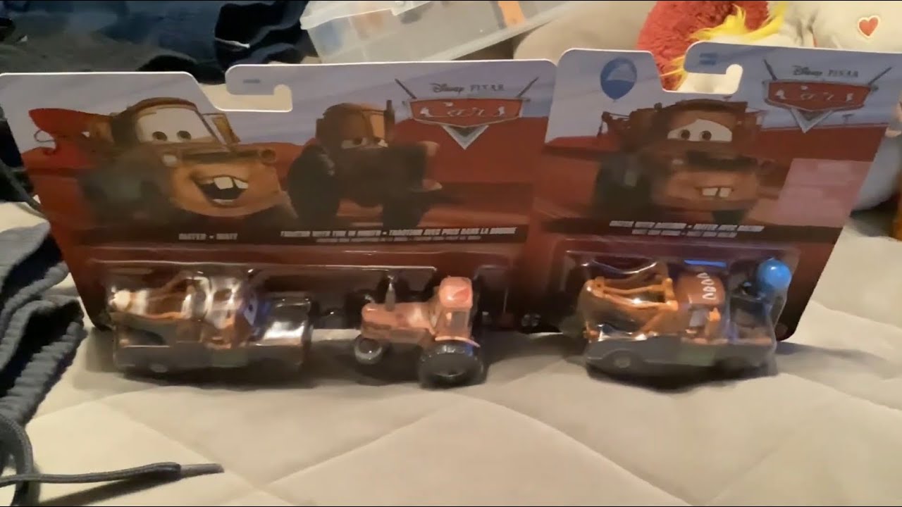 Cars mater and tractor with tire in mouth and mater with balloon (2026 versions)