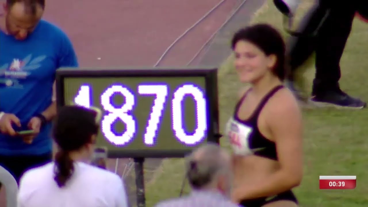 Πανελλήνιο ρεκόρ 18,70m και 1η παγκόσμια εφετινή επίδοση. Μαρία Ραφαηλίδου, Σφαιροβολία U18