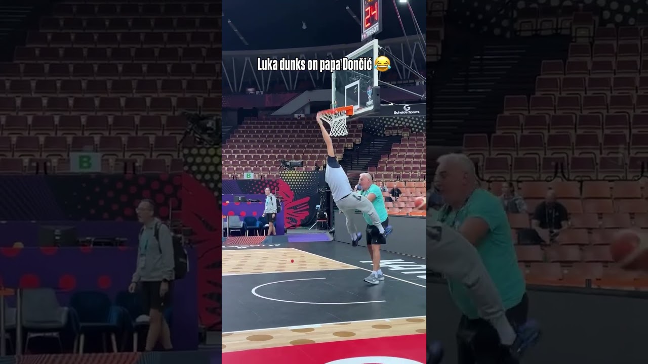 Lakers star Luka Doncic dunks on his dad Sasa as Slovenia prepare for Italy in EuroBasket