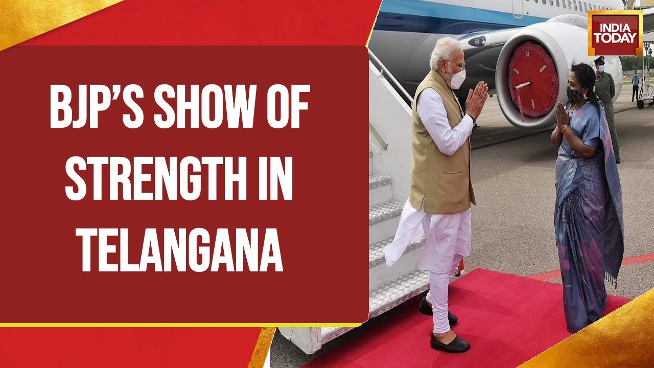PM Modi Arrives In Hyderabad For BJP National Executive Meeting; TRS Holds Bike Rally In Telangana