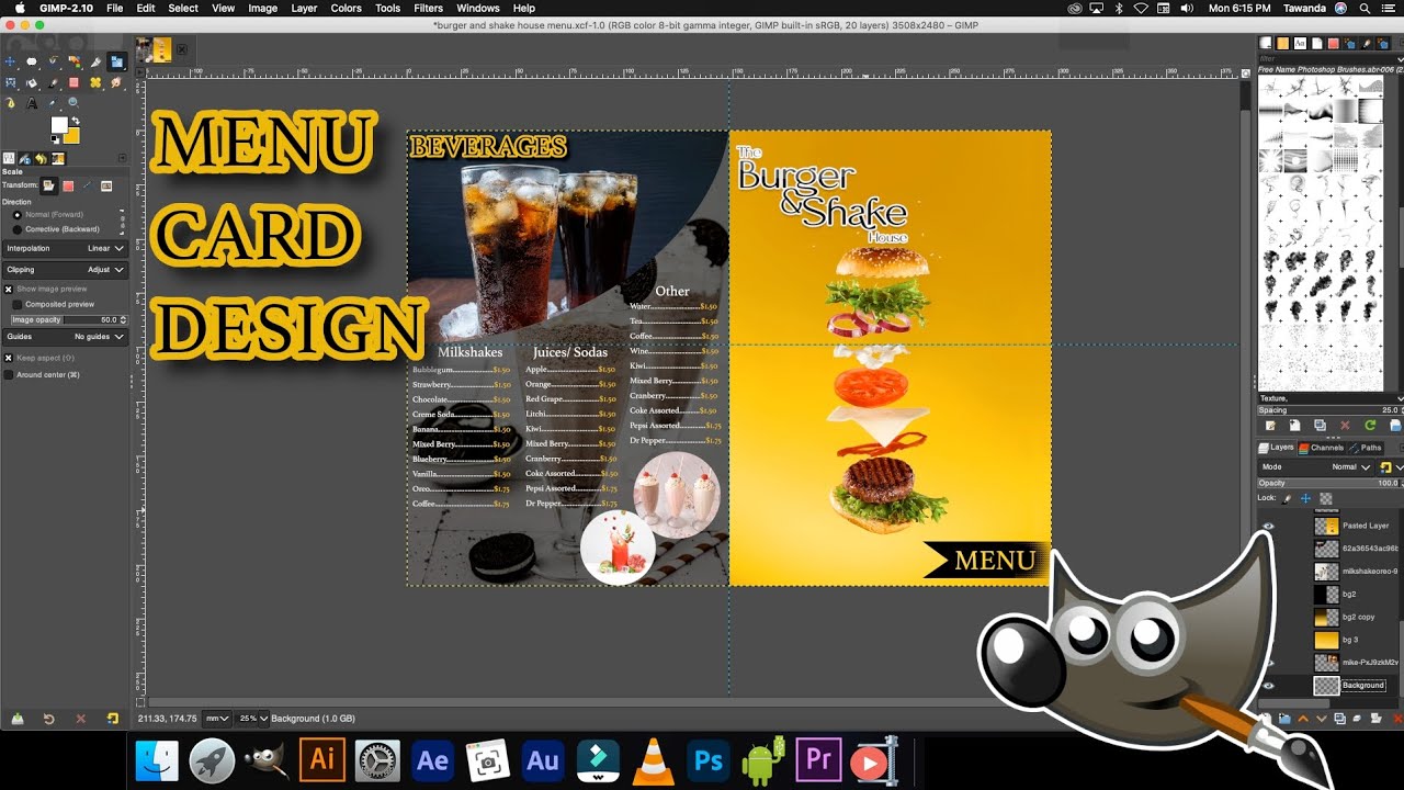 Gimp Tutorial: Restaurant Menu Design Part 1
